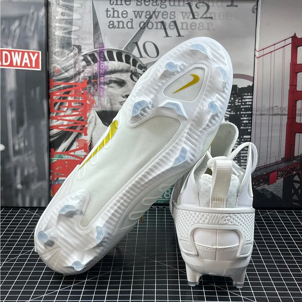 Nike Men's Sz 11.5 Huarache 9 Elite LAX Lacrosse Cleats White/Gold FD0088-100 - Picture 8 of 9